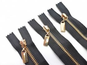Great value 9cm Closed End Metal Zipper 3pk Bundle- Gold/Black TRW49 available to order online New Zealand