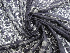 Great value Fan Flower Embroidered Tulle Lace- Navy #6088 available to order online New Zealand