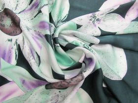 Great value Midnight Flower Satin Chiffon #6146 available to order online New Zealand