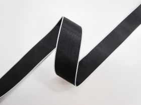 Great value 25mm Contrast Edge Ribbon- Black/White #800 available to order online New Zealand