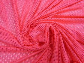 Great value Eyelet Mesh Spandex- Neon Pink #7501 available to order online New Zealand