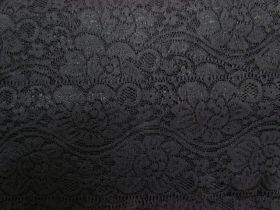 Great value 90mm Rose Garden Stretch Lace Trim- Black #178 available to order online New Zealand