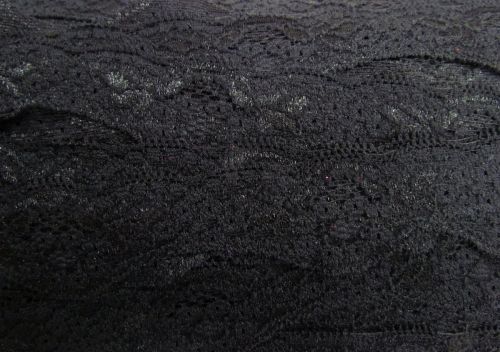 Great value 40mm Wave Edge Stretch Floral Lace Trim- Black #272 available to order online New Zealand