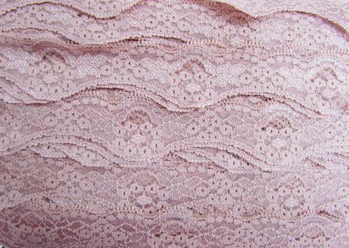 Great value 40mm Wave Edge Stretch Floral Lace Trim- French Rose #274 available to order online New Zealand