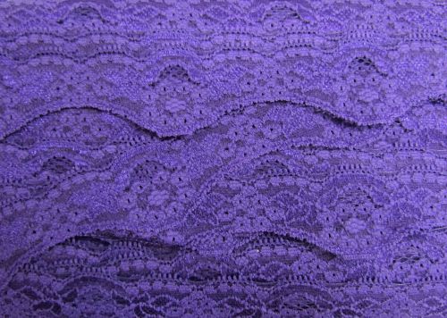 Great value 40mm Wave Edge Stretch Floral Lace Trim- Purple #278 available to order online New Zealand