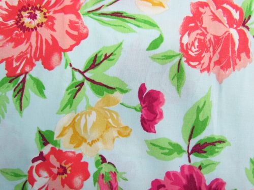 Great value Painted Roses Cotton- Blue #PW1086 available to order online New Zealand