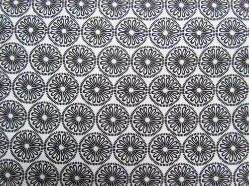 Great value Black & White Cotton- Mod Flower-White #0157-099 available to order online New Zealand