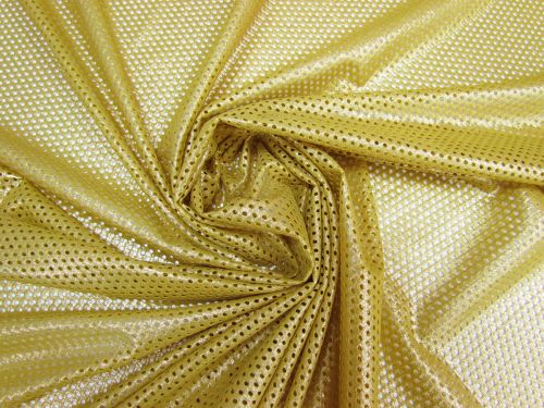 Great value Metallic Eyelet Mesh- Luxe Gold #5531 available to order online New Zealand