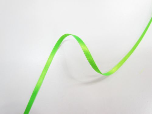 Great value Double Sided Satin Ribbon- 5mm- 6847 FLUORO GREEN available to order online New Zealand
