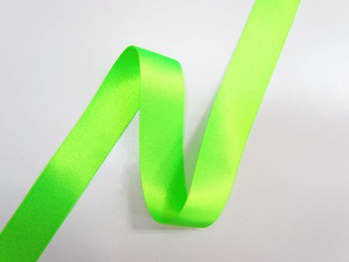 Great value Double Sided Satin Ribbon- 25mm- 6847 FLUORO GREEN available to order online New Zealand