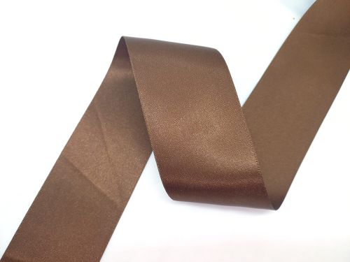 Great value Double Sided Satin Ribbon- 50mm- 25 BROWN available to order online New Zealand