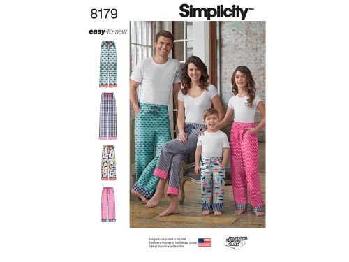 Great value *Seconds* Simplicity Pattern S8179 Child, Teen and Adult Lounge Pant- Size A (XS - L / XS - XL) available to order online New Zealand