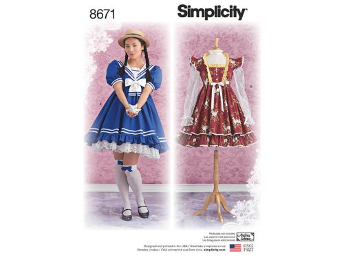 Great value *Seconds* Simplicity Pattern S8671 Women’s Lolita Costume Dresses- Size D5 (4-6-8-10-12) available to order online New Zealand