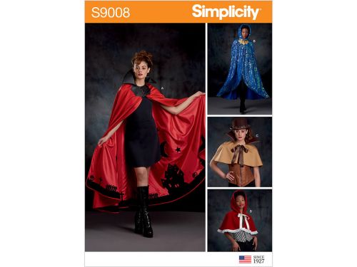 Great value *Seconds* Simplicity Pattern S9008 Misses' Cape with Tie Costumes- Size S-M-L available to order online New Zealand