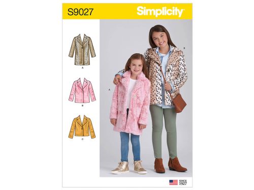 Great value *Seconds* Simplicity Pattern S9027 Children's & Girls' Lined Coat- Size K5 (7-8-10-12-14) available to order online New Zealand