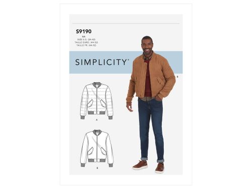 Great value *Seconds* Simplicity Pattern S9190 MEN'S JACKET- Size AA (34-36-38-40-42) available to order online New Zealand