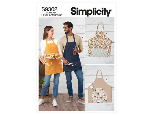 Great value *Seconds* Simplicity Pattern S9302 UNISEX APRONS- Size OS (ONE SIZE) available to order online New Zealand