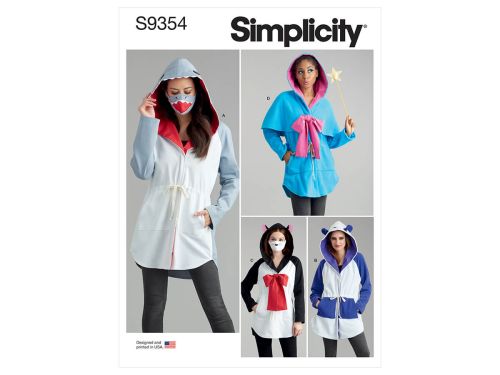 Great value *Seconds* Simplicity Pattern S9354 MISS JACKET, MASK & HAT- Size A (XS-S-M-L-XL) available to order online New Zealand
