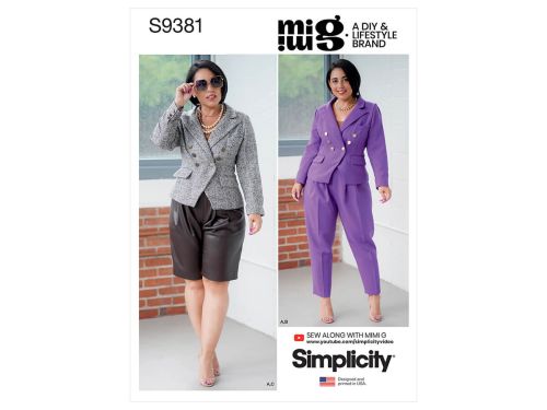 Great value *Seconds* Simplicity Pattern S9381 MISS/PLS JACKET & BOTTOM- Size AA (10-12-14-16-18) available to order online New Zealand