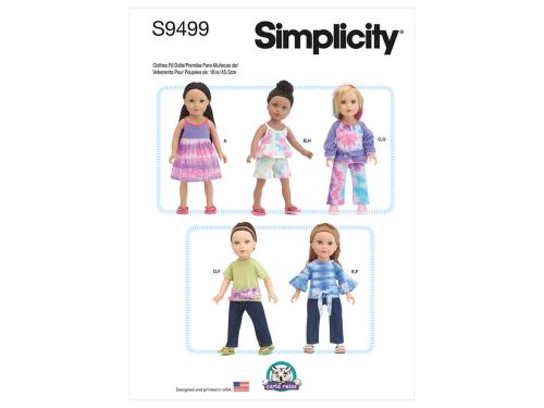 Great value *Seconds* Simplicity Pattern S9499 18" DOLL CLOTHES- Size OS (ONE SIZE) available to order online New Zealand