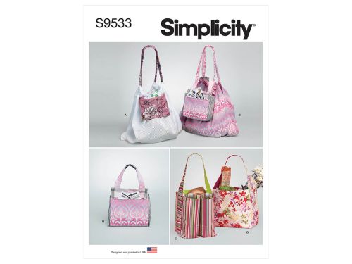Great value *Seconds* Simplicity Pattern S9533 Grocery Tote Bags- Size OS (One Size Only) available to order online New Zealand