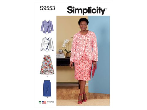 Great value *Seconds* Simplicity Pattern S9553 Women's Jacket and Skirts- Size FF (18W-20W-22W-24W) available to order online New Zealand
