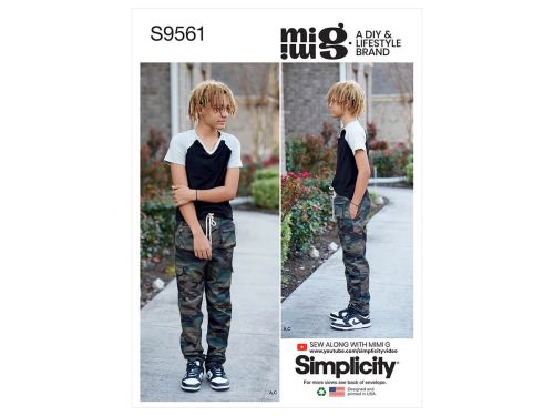 Great value *Seconds* Simplicity Pattern S9561 Boys' Knit Top and Woven Trousers and Shorts- Size A (8-10-12-14-16) available to order online New Zealand