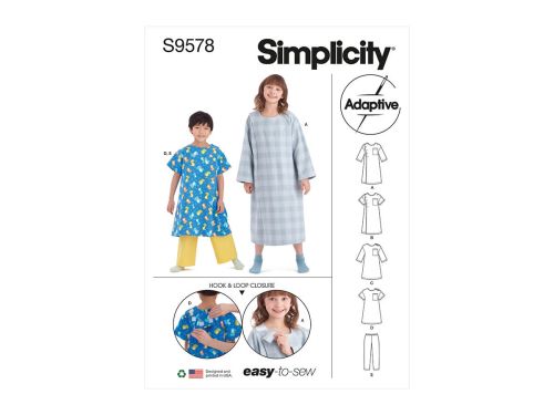 Great value *Seconds* Simplicity Pattern S9578 CHLD/GRL/BOY RECOVER GWN- Size K5 (7-8-10-12-14) available to order online New Zealand