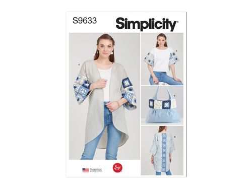 Great value *Seconds* Simplicity Pattern S9633 Misses' Crochet and Sew Top, Jacket and Bag- Size A (XS-S-M-L-XL) available to order online New Zealand