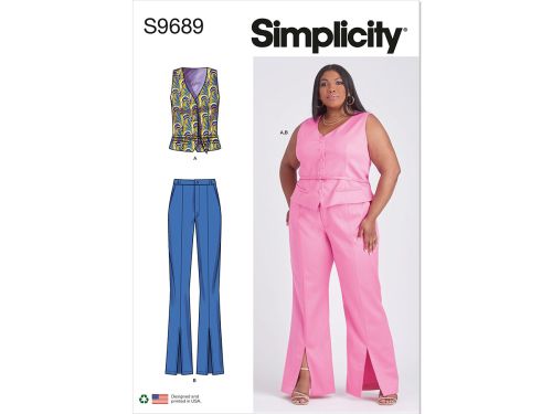 Great value *Seconds* Simplicity Pattern S9689 MISSES' AND WOMEN'S VEST AND PANTS- Size W2 (20W-22W-24W-26W-28W) available to order online New Zealand