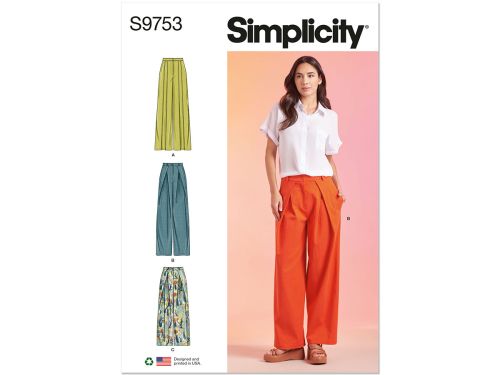 Great value *Seconds* Simplicity Pattern S9753 Misses' Pants- Size D5 (4-6-8-10-12) available to order online New Zealand