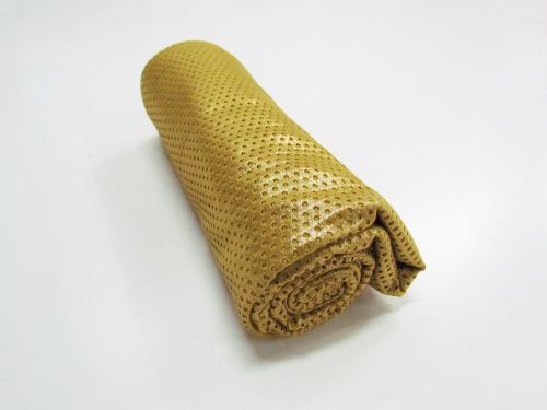 Great value 1m Mini Roll Remnant- Metallic Eyelet Mesh- Luxe Gold available to order online New Zealand