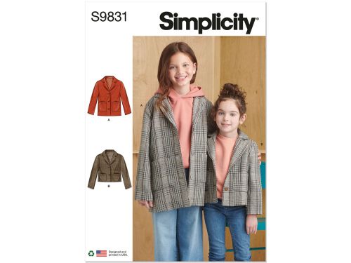 Great value *Seconds* Simplicity Pattern S9831 Child/Girl Jacket/Coat- Size K5 (7-8-10-12-14) available to order online New Zealand