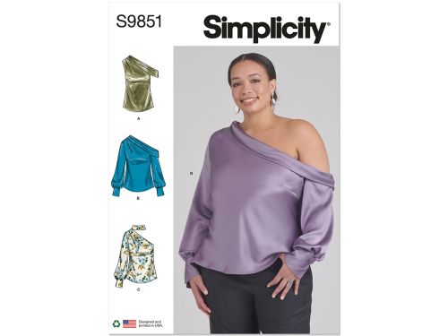Great value *Seconds* Simplicity Pattern S9851 MISSES' AND WOMEN'S TOPS- Size W3 (30W-32W-34W-36W-38W) available to order online New Zealand