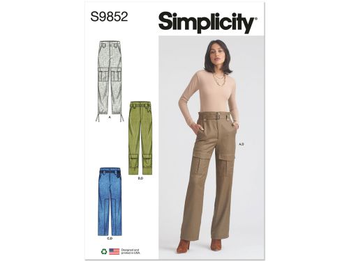 Great value *Seconds* Simplicity Pattern S9852 MISSES' PANTS AND BELT- Size Y5 (18-20-22-24-26) available to order online New Zealand