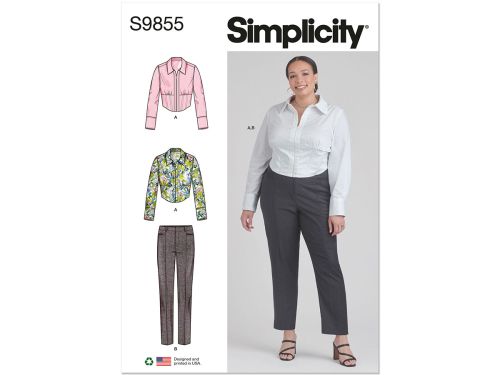 Great value *Seconds* Simplicity Pattern S9855 MISSES' AND WOMEN'S TOP AND PANTS- Size W3 (30W-32W-34W-36W-38W) available to order online New Zealand