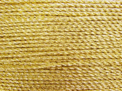Great value 10.9m (12 yard) Roll of 4mm Metallic Twisted Cord Trim- Yellow Gold #T300 available to order online New Zealand