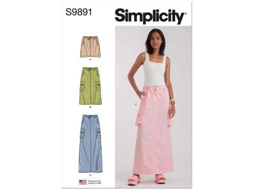 Great value *Seconds* Simplicity Pattern S9891 MISSES' SKIRT IN THREE LENGTHS- Size U5 (16-18-20-22-24) available to order online New Zealand
