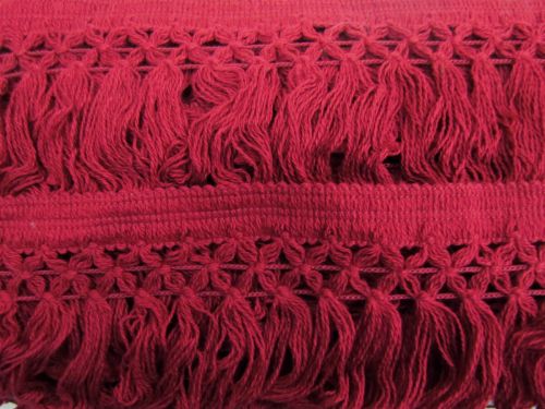 Great value 105mm Dashing Diamond Tassel Fringe Trim- Burgundy #T477 available to order online New Zealand