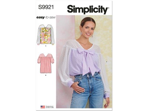 Great value *Seconds* Simplicity Pattern S9921 MISSES' TOP WITH SLEEVE VARIATIONS- Size Y5 (18-20-22-24-26) available to order online New Zealand