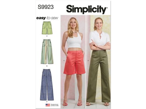 Great value *Seconds* Simplicity Pattern S9923 MISSES' PANTS IN TWO LENGTHS AND SHORTS- Size Y5 (18-20-22-24-26) available to order online New Zealand