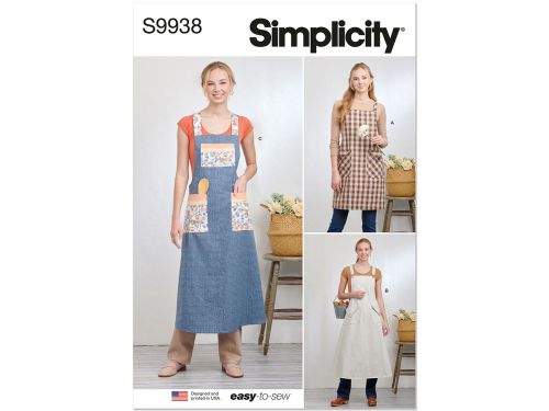Great value *Seconds* Simplicity Pattern S9938 MISSES' PULLOVER APRONS- Size A (XS-S-M-L-XL) available to order online New Zealand