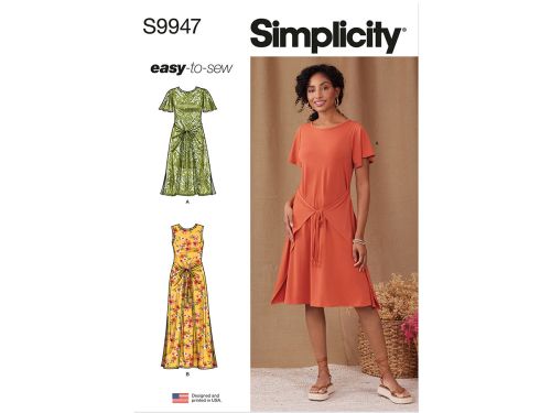 Great value *Seconds* Simplicity Pattern S9947 MISSES' KNIT DRESS WITH SLEEVE AND LENGTH VARIATIONS- Size D5 (4-6-8-10-12) available to order online New Zealand