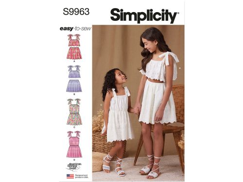 Great value *Seconds* Simplicity Pattern S9963 CHILDREN'S AND GIRLS TOPS, SKIRTS, AND DRESSES- Size K5 (7-8-10-12-14) available to order online New Zealand