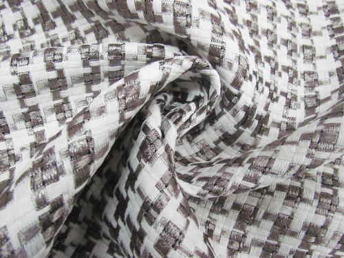 Great value Houndstooth Check Raffia- Gunmetal #12403 available to order online New Zealand