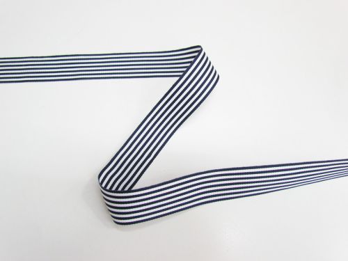 Great value 25mm Candy Stripe Ribbon- Navy / White #T726 available to order online New Zealand