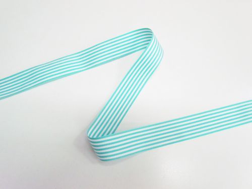 Great value 25mm Candy Stripe Ribbon- Island Blue / White #T727 available to order online New Zealand