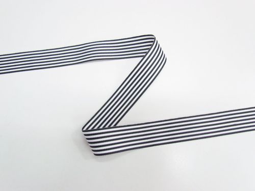 Great value 25mm Candy Stripe Ribbon- Black / White #T733 available to order online New Zealand