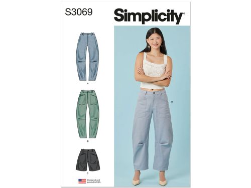 Great value *Seconds* Simplicity Pattern S3069 MISSES' PANTS AND SHORTS- Size R5 (14-16-18-20-22) available to order online New Zealand