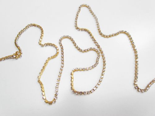 Great value 4mm Diamante Chain- Gold #T857 available to order online New Zealand